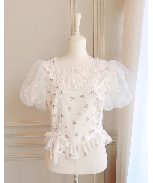 mellfy memory（メルフィーメモリー）の「Love to doll baby rose blouse（シャツ/ブラウス・レディース・ピンク/ホワイト・FREE）」の22枚目の写真
