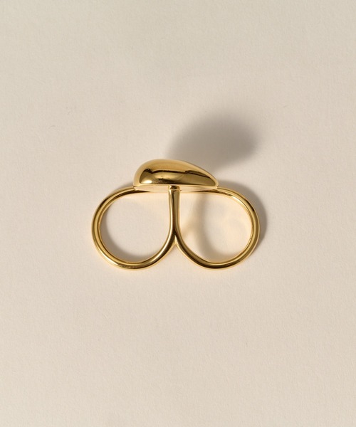 novice（ノーヴィス）の「【novice】Orbit Double Finger Ring［Stainless］（リング・レディース・シルバー/ゴールド・FREE）」の4枚目の写真