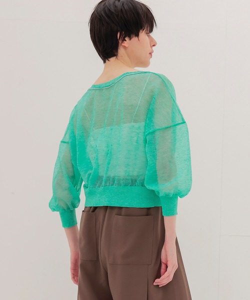 DRESSLAVE(ドレスレイブ)の「ALLONGE 2way pull cardigan(アロンジェ 2ウェイプルオーバーカーディガン)(カーディガン/ボレロ・レディース・グリーン/ベージュ/ネイビー・38)」の4枚目の写真