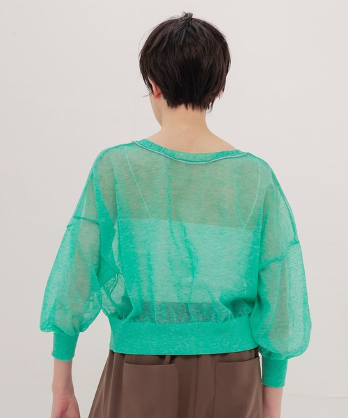DRESSLAVE(ドレスレイブ)の「ALLONGE 2way pull cardigan(アロンジェ 2ウェイプルオーバーカーディガン)(カーディガン/ボレロ・レディース・グリーン/ベージュ/ネイビー・38)」の5枚目の写真