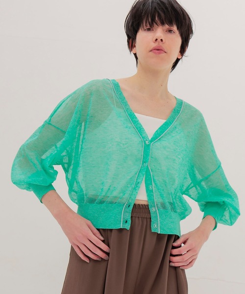 DRESSLAVE(ドレスレイブ)の「ALLONGE 2way pull cardigan(アロンジェ 2ウェイプルオーバーカーディガン)(カーディガン/ボレロ・レディース・グリーン/ベージュ/ネイビー・38)」の6枚目の写真