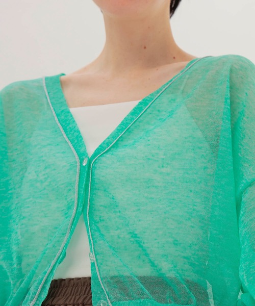 DRESSLAVE(ドレスレイブ)の「ALLONGE 2way pull cardigan(アロンジェ 2ウェイプルオーバーカーディガン)(カーディガン/ボレロ・レディース・グリーン/ベージュ/ネイビー・38)」の7枚目の写真