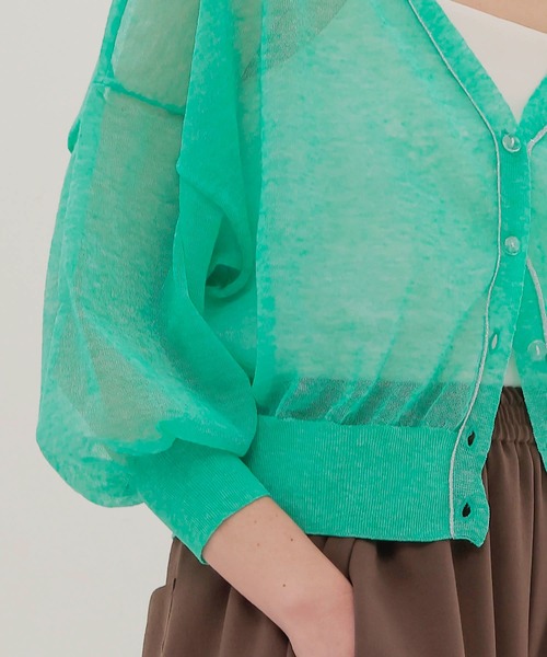 DRESSLAVE(ドレスレイブ)の「ALLONGE 2way pull cardigan(アロンジェ 2ウェイプルオーバーカーディガン)(カーディガン/ボレロ・レディース・グリーン/ベージュ/ネイビー・38)」の8枚目の写真