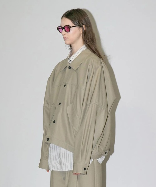 my beautiful landlet(マイビューティフルランドレット)の「【my beautiful landlet】 HIGH-TWIST TWILL WIDE JACKET(ブルゾン・メンズ・ベージュ/ネイビー/ブラック・1/0)」の4枚目の写真