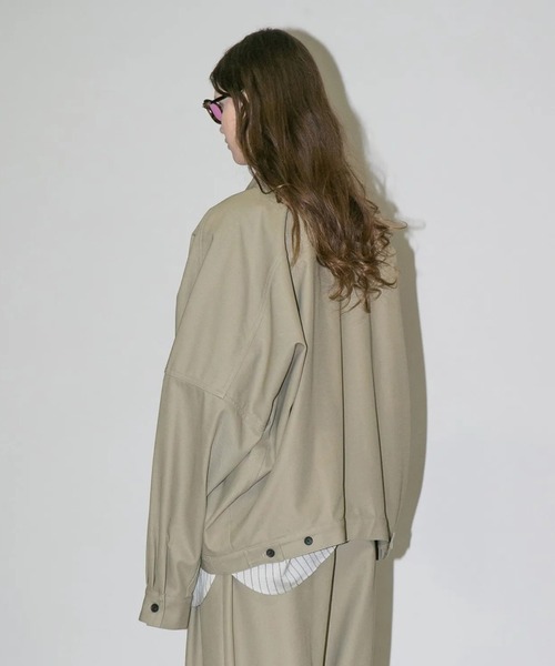 my beautiful landlet(マイビューティフルランドレット)の「【my beautiful landlet】 HIGH-TWIST TWILL WIDE JACKET(ブルゾン・メンズ・ベージュ/ネイビー/ブラック・1/0)」の5枚目の写真