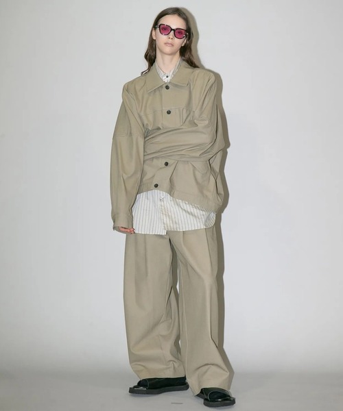 my beautiful landlet(マイビューティフルランドレット)の「【my beautiful landlet】 HIGH-TWIST TWILL WIDE JACKET(ブルゾン・メンズ・ベージュ/ネイビー/ブラック・1/0)」の6枚目の写真