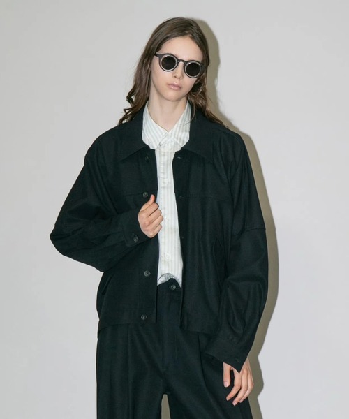 my beautiful landlet(マイビューティフルランドレット)の「【my beautiful landlet】 HIGH-TWIST TWILL WIDE JACKET(ブルゾン・メンズ・ベージュ/ネイビー/ブラック・1/0)」の8枚目の写真