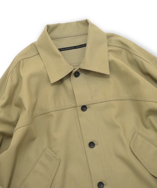 my beautiful landlet(マイビューティフルランドレット)の「【my beautiful landlet】 HIGH-TWIST TWILL WIDE JACKET(ブルゾン・メンズ・ベージュ/ネイビー/ブラック・1/0)」の14枚目の写真