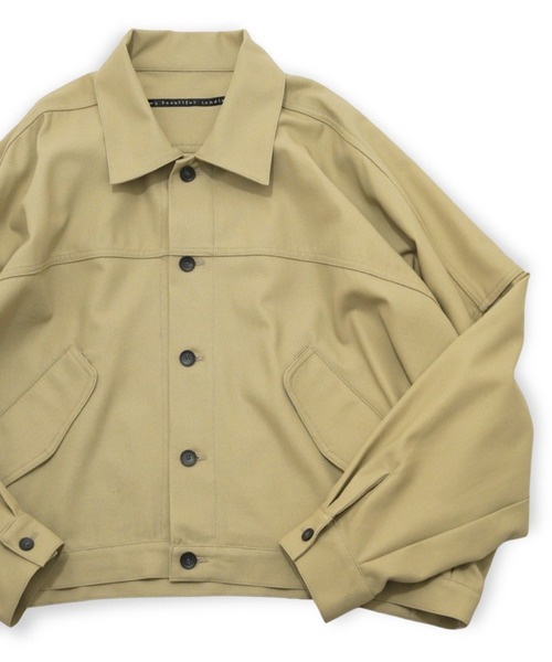 my beautiful landlet(マイビューティフルランドレット)の「【my beautiful landlet】 HIGH-TWIST TWILL WIDE JACKET(ブルゾン・メンズ・ベージュ/ネイビー/ブラック・1/0)」の15枚目の写真