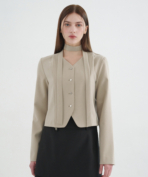 MICANE(ミケーネ)の「グレンピンタックタイブラウス(シャツ/ブラウス・レディース・ブラック/ベージュ・SMALL/MEDIUM/LARGE/X-LARGE)」の16枚目の写真