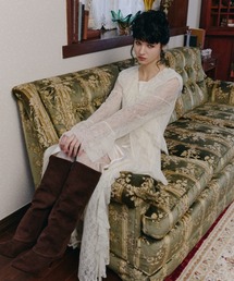 ANDRESD（アンドレスド）の「ラッフルレースガウンレイヤードドレス   ruffle lace gown layered  dress（ドレス）」