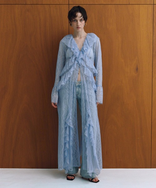 ANDRESDラッフルレースガウンレイヤードドレス ラッフルレースガウンレイヤードドレス / ruffle lace gown layered