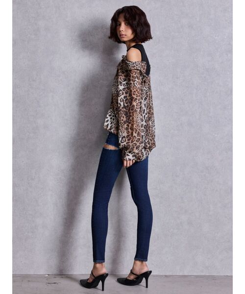 GYDA（ジェイダ）の「ハイウエストSIDE RIPPED スキニーデニムパンツ（デニムパンツ・レディース・インディゴブルー/ブルー・MEDIUM/SMALL/X-SMALL）」の9枚目の写真