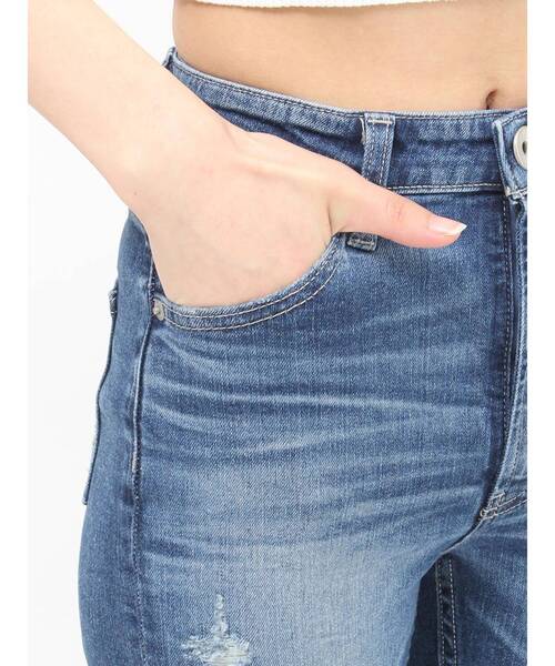 GYDA(ジェイダ)の「ハイウエストSIDE RIPPED スキニーデニムパンツ(デニムパンツ・レディース・インディゴブルー/ブルー・MEDIUM/SMALL/X-SMALL)」の22枚目の写真