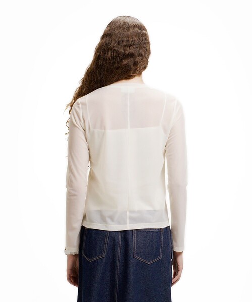 LACOSTE（ラコステ）の「レイヤードシアートップス キャミソール付き（Tシャツ/カットソー・レディース・ライトブルー/セージグリーン/オフホワイト・36/34/38/40）」の6枚目の写真