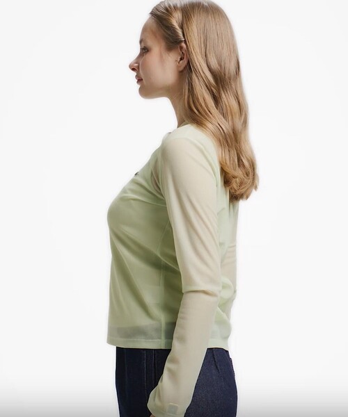 LACOSTE（ラコステ）の「レイヤードシアートップス キャミソール付き（Tシャツ/カットソー・レディース・ライトブルー/セージグリーン/オフホワイト・36/34/38/40）」の14枚目の写真