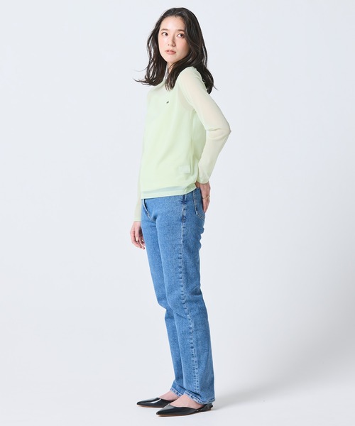 LACOSTE(ラコステ)の「レイヤードシアートップス キャミソール付き(Tシャツ/カットソー・レディース・ライトブルー/セージグリーン/オフホワイト・36/34/38/40)」の5枚目の写真