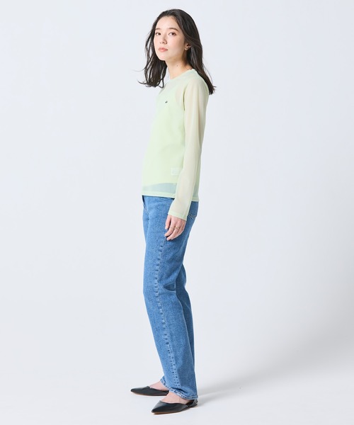 LACOSTE(ラコステ)の「レイヤードシアートップス キャミソール付き(Tシャツ/カットソー・レディース・ライトブルー/セージグリーン/オフホワイト・36/34/38/40)」の6枚目の写真