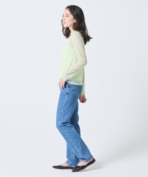 LACOSTE(ラコステ)の「レイヤードシアートップス キャミソール付き(Tシャツ/カットソー・レディース・ライトブルー/セージグリーン/オフホワイト・36/34/38/40)」の7枚目の写真