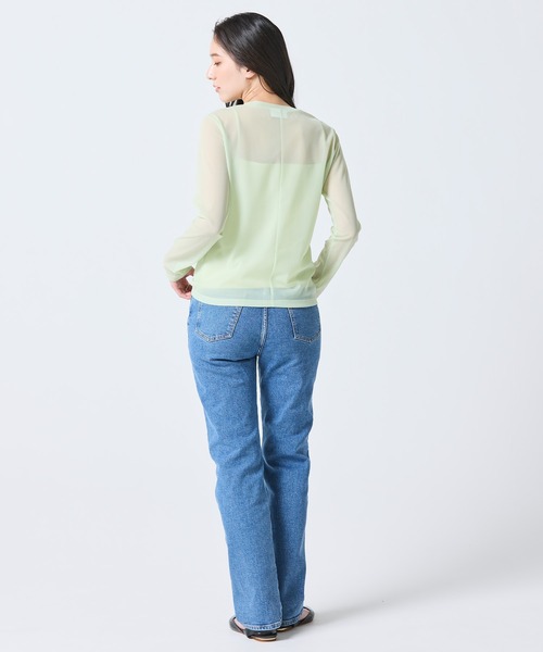LACOSTE(ラコステ)の「レイヤードシアートップス キャミソール付き(Tシャツ/カットソー・レディース・ライトブルー/セージグリーン/オフホワイト・36/34/38/40)」の8枚目の写真