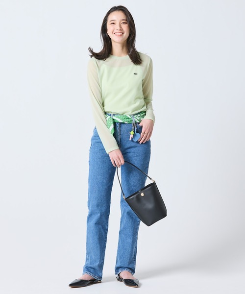 LACOSTE(ラコステ)の「レイヤードシアートップス キャミソール付き(Tシャツ/カットソー・レディース・ライトブルー/セージグリーン/オフホワイト・36/34/38/40)」の10枚目の写真