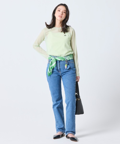 LACOSTE(ラコステ)の「レイヤードシアートップス キャミソール付き(Tシャツ/カットソー・レディース・ライトブルー/セージグリーン/オフホワイト・36/34/38/40)」の12枚目の写真