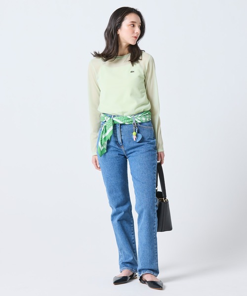 LACOSTE(ラコステ)の「レイヤードシアートップス キャミソール付き(Tシャツ/カットソー・レディース・ライトブルー/セージグリーン/オフホワイト・36/34/38/40)」の13枚目の写真