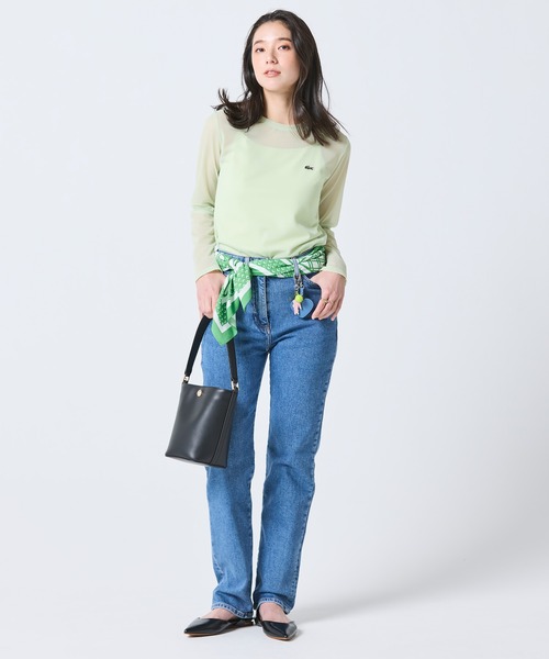 LACOSTE(ラコステ)の「レイヤードシアートップス キャミソール付き(Tシャツ/カットソー・レディース・ライトブルー/セージグリーン/オフホワイト・36/34/38/40)」の14枚目の写真