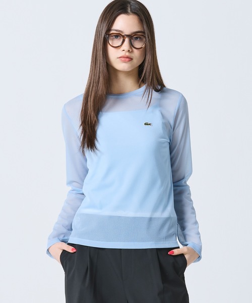 LACOSTE(ラコステ)の「レイヤードシアートップス キャミソール付き(Tシャツ/カットソー・レディース・ライトブルー/セージグリーン/オフホワイト・36/34/38/40)」の17枚目の写真