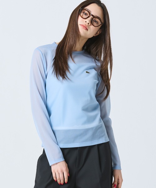 LACOSTE(ラコステ)の「レイヤードシアートップス キャミソール付き(Tシャツ/カットソー・レディース・ライトブルー/セージグリーン/オフホワイト・36/34/38/40)」の20枚目の写真