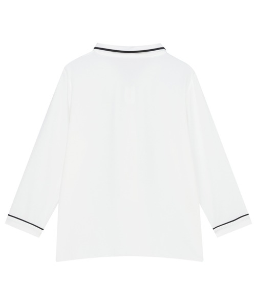 TOKYO SHIRTS(トウキョウシャツ)の「ストレッチジョーゼット 2WAY配色ボウタイ ブラウス 七分袖 レディース(シャツ/ブラウス・レディース・ホワイト/グリーン・M/L)」の5枚目の写真