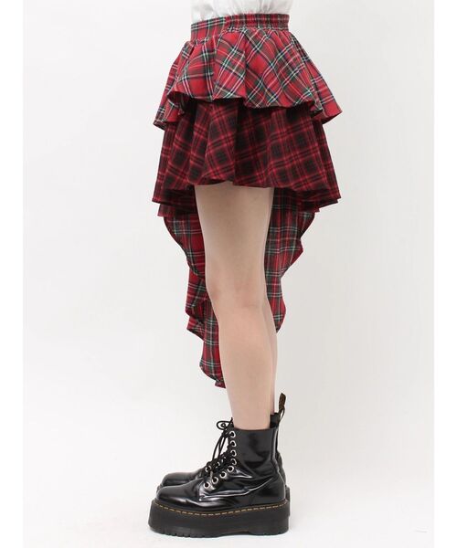 jouetie（ジュエティ）の「アシメヘムチェックフリルスカート（スカート・レディース・ブラック/レッド・MEDIUM）」の16枚目の写真