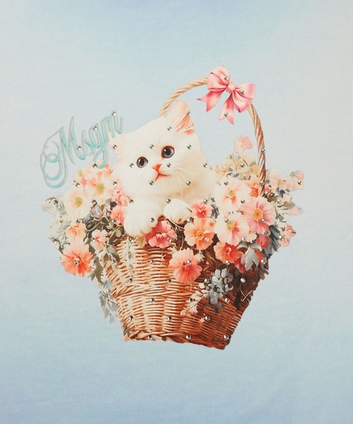 MSGM（エムエスジーエム）の「MSGM FLOWER BASKET CAT スウェットシャツ（スウェット・レディース・ライトブルー・M/S）」の3枚目の写真