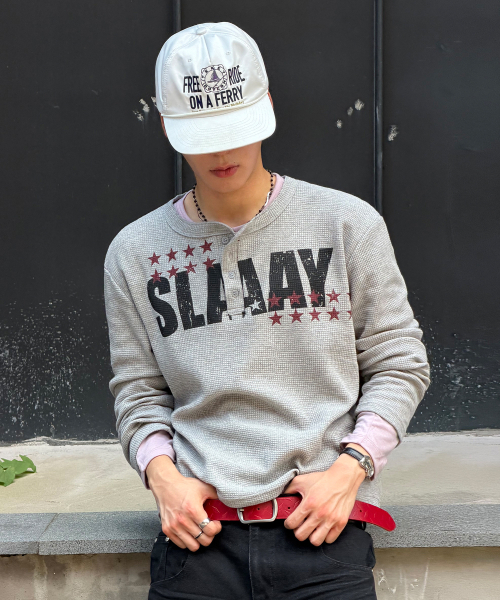 SCALLYWAG（スカリーワグ）の「SLAAY ワッフルヘンリーネックロングスリーブ[グレー]（Tシャツ/カットソー・レディース・その他・MEDIUM/LARGE）」の7枚目の写真