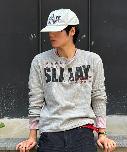 SCALLYWAG（スカリーワグ）の「SLAAY ワッフルヘンリーネックロングスリーブ[グレー]（Tシャツ/カットソー・レディース・その他・MEDIUM/LARGE）」の9枚目の写真