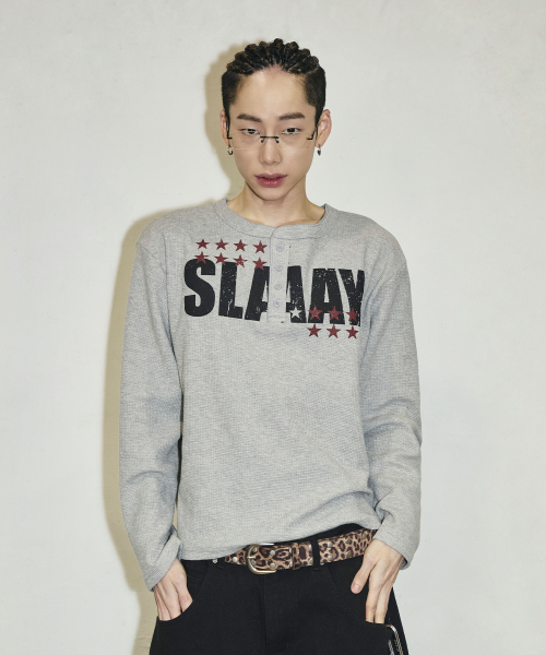 SCALLYWAG（スカリーワグ）の「SLAAY ワッフルヘンリーネックロングスリーブ[グレー]（Tシャツ/カットソー・レディース・その他・MEDIUM/LARGE）」の10枚目の写真