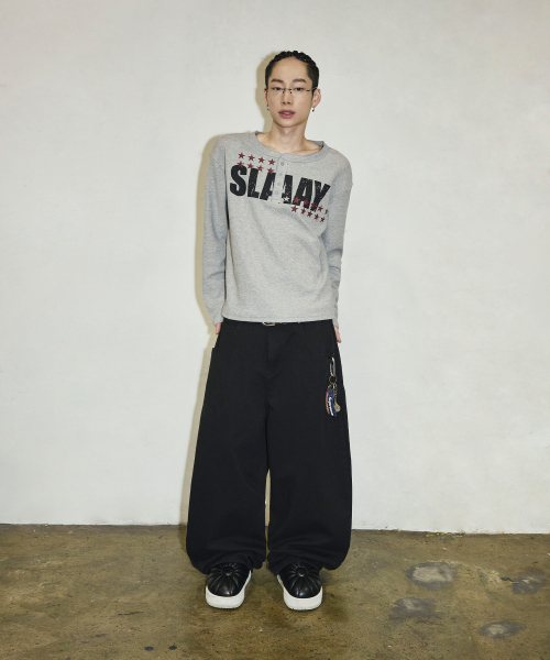 SCALLYWAG（スカリーワグ）の「SLAAY ワッフルヘンリーネックロングスリーブ[グレー]（Tシャツ/カットソー・レディース・その他・MEDIUM/LARGE）」の11枚目の写真