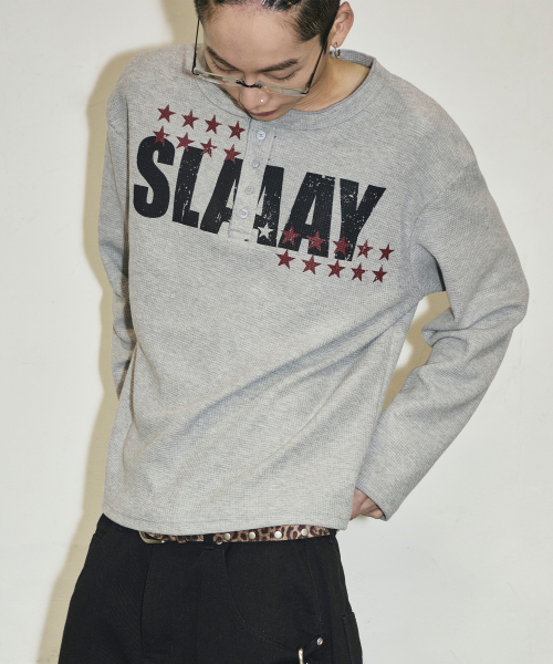 SCALLYWAG（スカリーワグ）の「SLAAY ワッフルヘンリーネックロングスリーブ[グレー]（Tシャツ/カットソー・レディース・その他・MEDIUM/LARGE）」の12枚目の写真