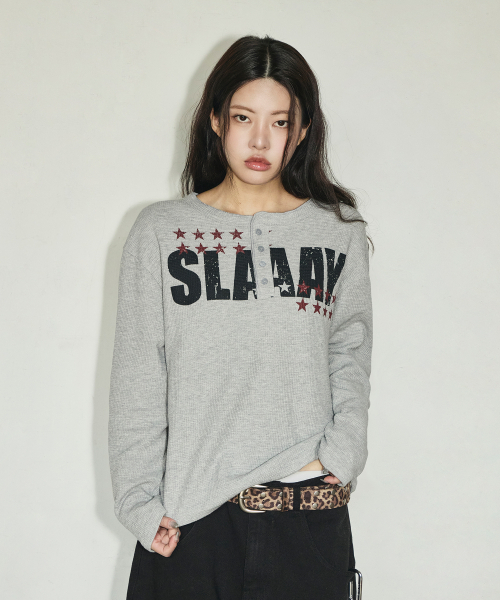 SCALLYWAG（スカリーワグ）の「SLAAY ワッフルヘンリーネックロングスリーブ[グレー]（Tシャツ/カットソー・レディース・その他・MEDIUM/LARGE）」の13枚目の写真