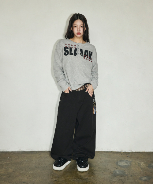 SCALLYWAG（スカリーワグ）の「SLAAY ワッフルヘンリーネックロングスリーブ[グレー]（Tシャツ/カットソー・レディース・その他・MEDIUM/LARGE）」の15枚目の写真