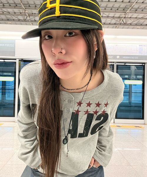 SCALLYWAG（スカリーワグ）の「SLAAY ワッフルヘンリーネックロングスリーブ[グレー]（Tシャツ/カットソー・レディース・その他・MEDIUM/LARGE）」の6枚目の写真