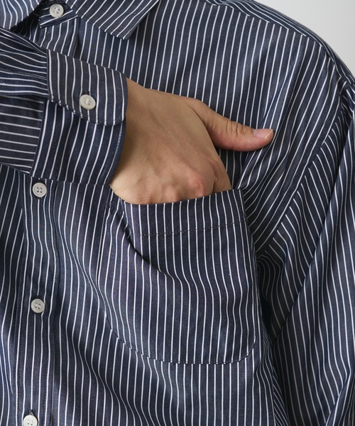 COLONY 2139（コロニートゥーワンスリーナイン）の「ピンストライプレギュラーカラーシャツ（シャツ/ブラウス・メンズ・サックスブルー/ホワイト/ネイビー・LARGE/MEDIUM）」の13枚目の写真