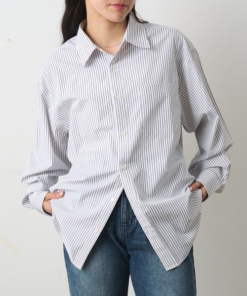 COLONY 2139（コロニートゥーワンスリーナイン）の「ピンストライプレギュラーカラーシャツ（シャツ/ブラウス・メンズ・サックスブルー/ホワイト/ネイビー・LARGE/MEDIUM）」の22枚目の写真