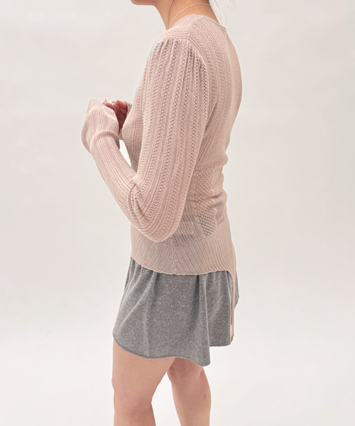 EDIT. FOR LULU（エディットフォールル）の「【EMILY ODA/エミリーオダ】Long Sleeve Lace Bodysuit（ニット/セーター・レディース・ピンク・FREE）」の2枚目の写真