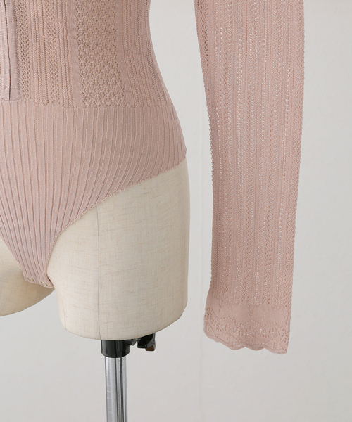 EDIT. FOR LULU（エディットフォールル）の「【EMILY ODA/エミリーオダ】Long Sleeve Lace Bodysuit（ニット/セーター・レディース・ピンク・FREE）」の9枚目の写真