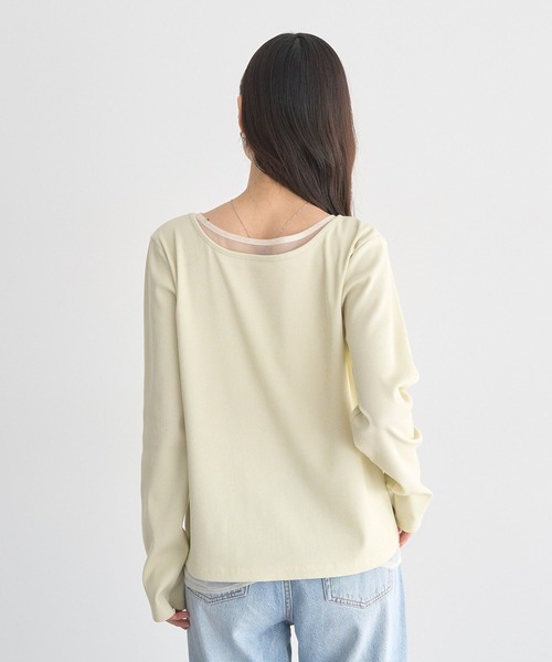 earth music&ecology（アースミュージックアンドエコロジー）の「レイヤード風テレコプルオーバー（Tシャツ/カットソー・レディース・イエロー/ライトグレー/アイボリー・FREE）」の11枚目の写真
