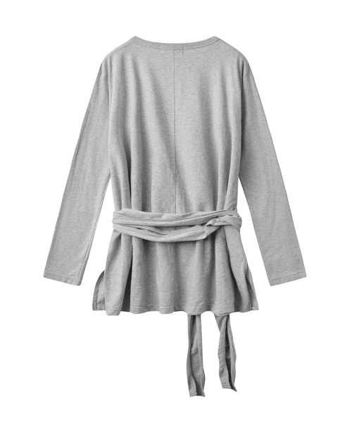 RENSE(レンセ)の「Wrap-Tie Long Sleeve Tee Melange Gray(Tシャツ/カットソー・レディース・その他・OS)」の4枚目の写真