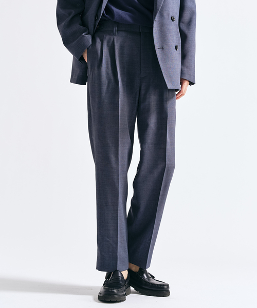 417 EDIFICE（フォーワンセブンエディフィス）の「【EVALET / エバレット】メッシュ 2タックパンツ "セットアップ着用可能"（スラックス・メンズ・グレー/チャコールグレー/ベージュ・LARGE/MEDIUM/SMALL）」の4枚目の写真