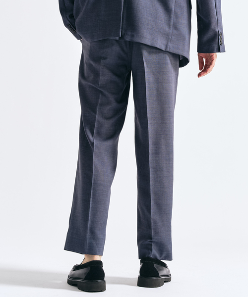 417 EDIFICE（フォーワンセブンエディフィス）の「【EVALET / エバレット】メッシュ 2タックパンツ "セットアップ着用可能"（スラックス・メンズ・グレー/チャコールグレー/ベージュ・LARGE/MEDIUM/SMALL）」の5枚目の写真