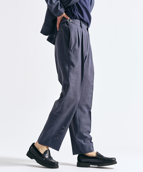 417 EDIFICE（フォーワンセブンエディフィス）の「【EVALET / エバレット】メッシュ 2タックパンツ "セットアップ着用可能"（スラックス・メンズ・グレー/チャコールグレー/ベージュ・LARGE/MEDIUM/SMALL）」の6枚目の写真